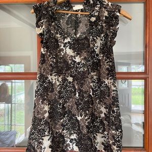 Sheer ruffle-sleeve tank